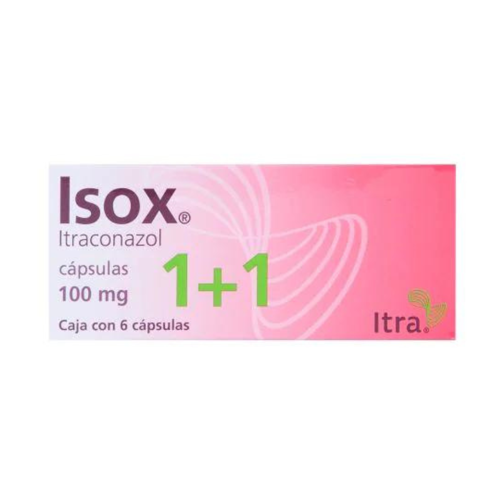 ISOX 1+1 100MG 6 CAPSULAS (ITRACONAZOL)
